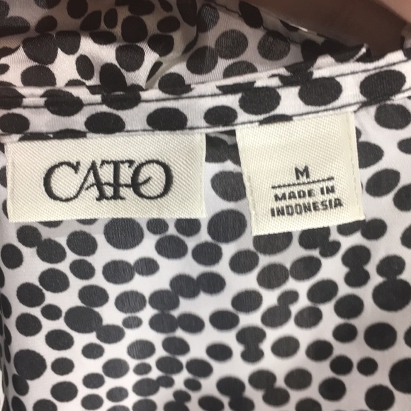 Cato medium ruffle front blouse black white dotted - Picture 8 of 8